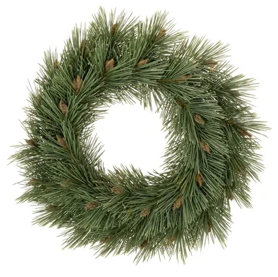 Produktbild von Künstlicher Kranz Nadelzweige mit Zapfen für Weihnachtsdekoration