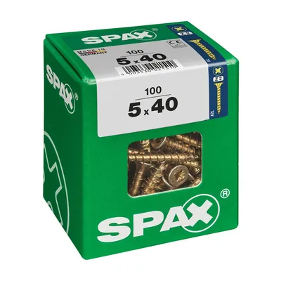 Immagine prodotto di Set di 100 viti in acciaio a testa svasata pozidriv SPAX, Diam.5 mm x L.40 mm