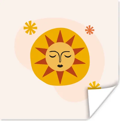 Produktbild von MuchoWow® Poster Sonne - Gesicht - Sommer 100x100 cm - Babyzimmer