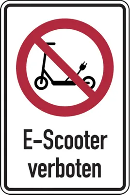 Produktbild von Dreifke® Verbotsschild, Kombischild, E-Scooter verboten - praxisbewährt | Alu...