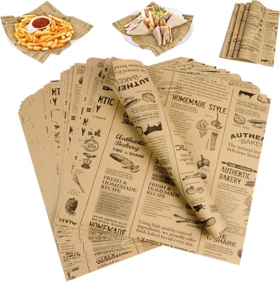 Produktbild von Hamburgerpapier – Set mit 100 Stück – Deli-Papierbögen – Käsepapier