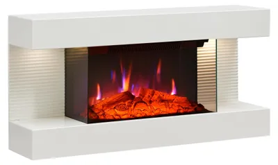 Immagine prodotto di Camino elettrico da parete, colore bianco - 1800 W - Larghezza 82 cm - Metallo