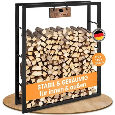 Produktbild von BLACK OAK JACK 170-140 Kaminholzregal 170x140x25cm Metall Schwarz