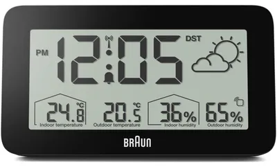 Zdjęcie produktu dla Braun BC13BP-DCF, Cyfrowy budzik, Prostokąt, Czarny, Wewnętrzna, 12/24h, F, °C