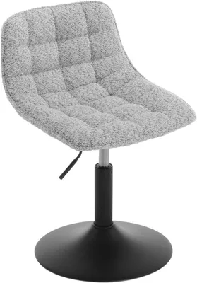 Immagine prodotto di Pouf da trucco regolabile con schienale in chenille | Grigio | 42,5x35x49,5 cm