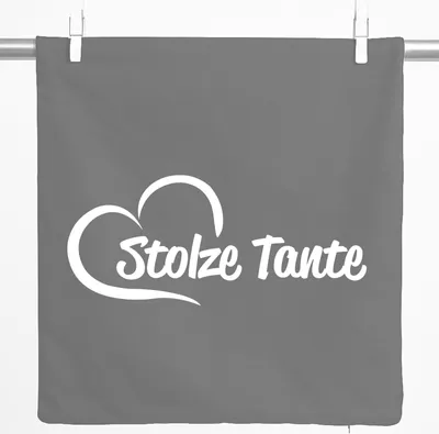 Produktbild von Huuraa Kissenbezug Stolze Tante Herz 40x40cm Steel Grey Baumwolle Dekokissenbezug Geschenkidee