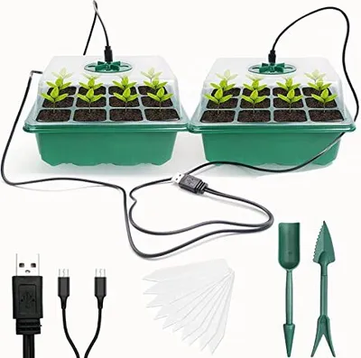 Immagine prodotto di VDEXEW mini serra con luce, per la coltivazione di piante, simile luce solare con uno spettro completo, un set di coltivazione, piante