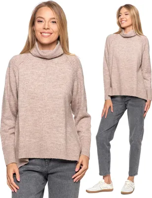 Produktbild von Elegancki Golf Sweter Damski Wydłużony Tył Modny Moraj 2Xl/3Xl