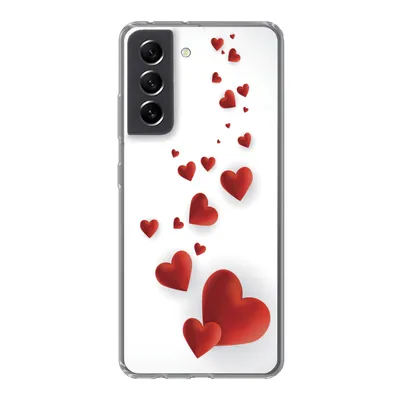 Produktbild von MuchoWow® Handyhülle Schutzhülle Hülle für Samsung Galaxy S21 FE Eine Illustration eines Pfades der Herzen Silikon Softcase Handy Hülle - Mobiltelefonhülle