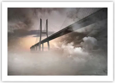 Produktbild von Poster - Poster ohne Rahmen - Brücke Nebel Wasser - 70x50 cm - Wand Bild - Wanddeko - Wandbilder - Kunstposter - Wandposter - Bilder - Kunstdruck - Wanddekoration - Wandbild - P2XAA70x50-3525
