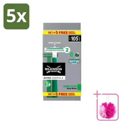 Produktbild von 5 x Wilkinson Extra 2 Sensitive Einwegrasierer - Sparpackung - 5 Stücke
