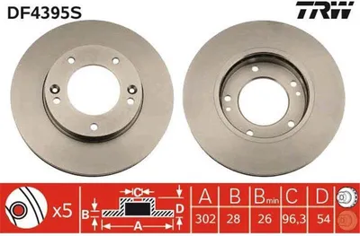 Produktbild von TRW Bremsscheiben (2 Stück) Vorderachse DF4395S
