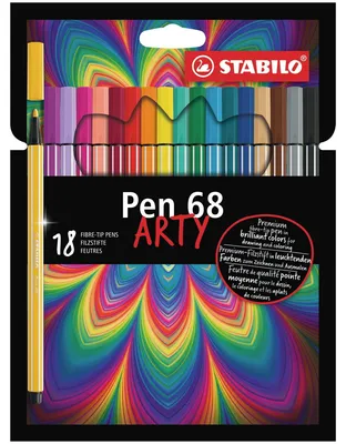 Obrázek produktu pro STABILO PEN 68 ARTY, Střední, 18 barva/barev, Vícebarevný, 1 mm, Vícebarevný, Šestihranný
