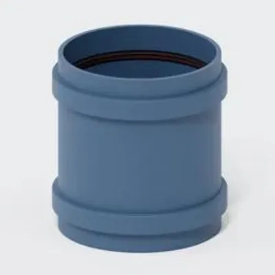 Produktbild von POLOPLAST Überschiebmuffe, POLO-KAL NG, 200mm, gerade, Steckmuffe, PP-MD, blau, 1 Stk.