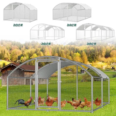 Produktbild von Faziango Hühnerstall 3 x 4 x 2 m, Freilaufgehege mit PE-Dach und Tür