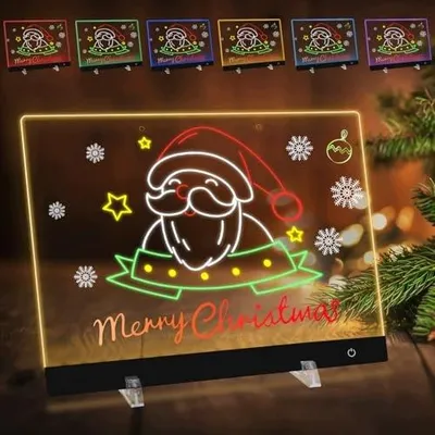 Zdjęcie produktu dla Tablica LED na notatki 30X20CM akrylowa 6 kolorów dla dzieci