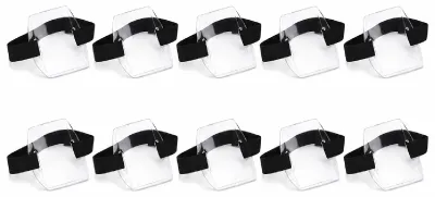 Arm-Badge-Halter 10er-Set, PVC, verstellbares Band, klar
