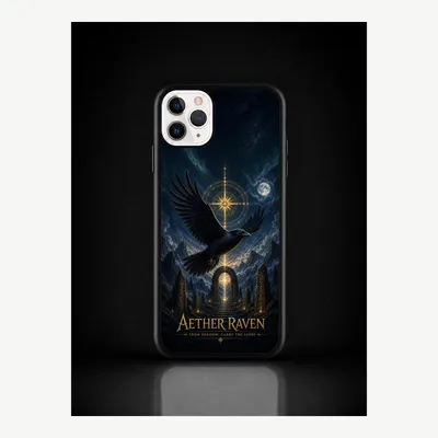 Productafbeelding van iPhone 11 Pro Max hoesje, telefoonhoesje, beschermhoesje, case met een ravenmotief – LUNØIR ©