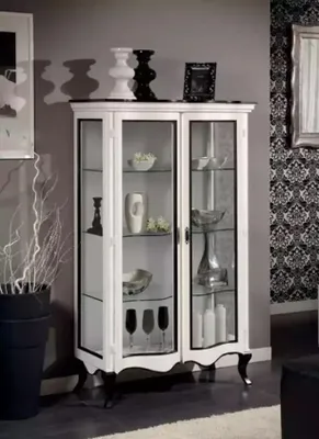 Immagine prodotto di Wohnzimmer Möbel Anrichte Holz Vitrinen Glas Schrank Echtholz Vitrine