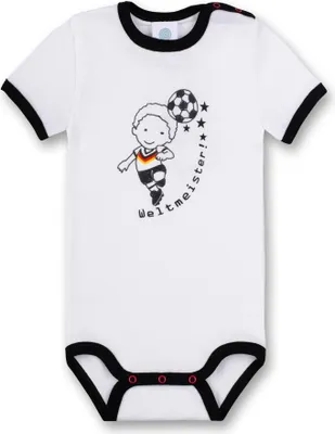 Produktbild von Sanetta Baby Body, Kurzarm, Strampler mit Aufdruck Weltmeister" - Weiß / Größe: 86 (12 Months)"