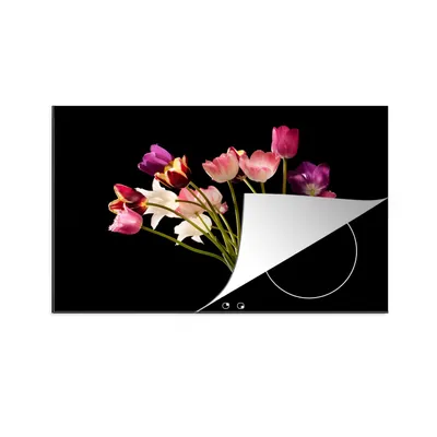 Produktbild von KitchenYeah© Herdabdeckplatte Tulpen - Stilleben - Blumen , 81x52cm, Küche Deko, Glaskeramikkochfeld Herdabdeckung, Abdeckplatte fùr Kochfeld