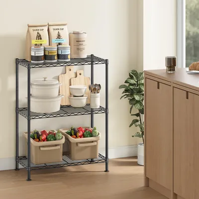 Produktbild von SONGMICS Standregal Metall, verstellbare Ablagen, Aufbewahrungsregal 3 Ebenen für Garage, 30 x 60 x 77 cm, schwarz