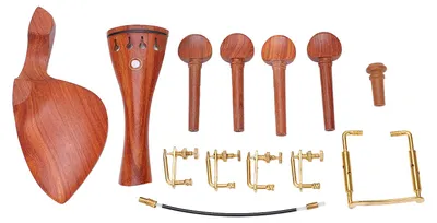Produktbild von Komplettes professionelles Kinnhalter-Set aus Jujube-Holz mit Wirbeln, Saitenhalter und Schraube