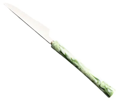 Produktbild von Besteckset aus Edelstahl 304 mit Griff, Messer, Gabel und Löffel, elegantes westliches Besteck, spülmaschinenfest, für Zuhause und Restaurant
