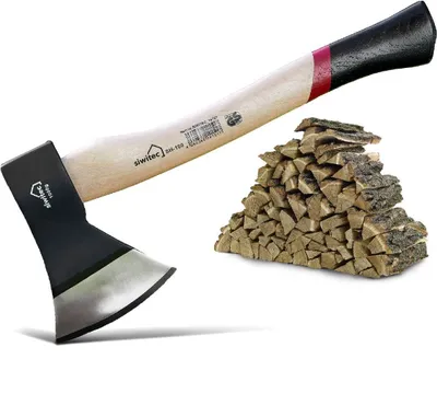 Produktbild von siwitec Holzaxt 1000 Gramm Kopfgewicht, Axt mit Hickory Holzstiel, Spaltaxt Holz, Beil, Universalaxt