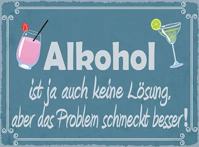 Produktbild von vianmo Holzschild 30x40 cm Alkohol ist ja auch keine Lösung
