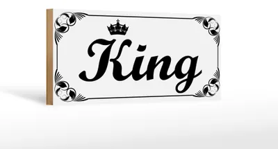 Produktbild von Holzschild Spruch 27x10cm King mit Krone