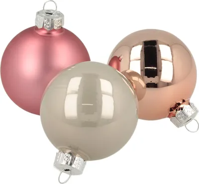 Produktbild von Glas-Weihnachtskugeln edle Baumdeko festliche Christbaumornamente, 24 Stück