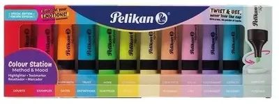 Productafbeelding van Markeerstiften, 12 kleuren + standaard, PELIKAN