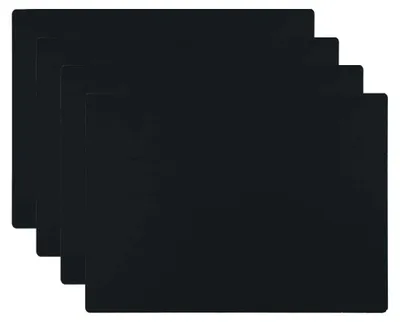 Image de Grand tapis en silicone lavable, tapis en silicone, tapis de cuisson antidérapant, tapis pour pâte, tapis de cuisine, set de table, tapis antidérapant (noir, 30 x 40 cm - lot de 4)