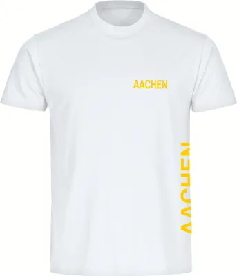 Produktbild von multifanshop Kinder T-Shirt - Aachen - Brust & Seite, weiß, Größe 128