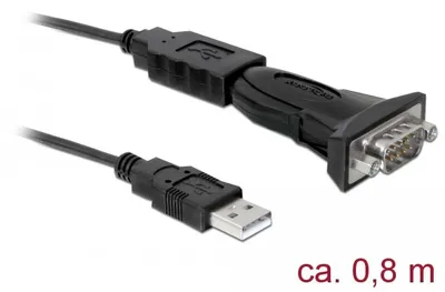 Produktbild von Delock Adapter USB 2.0 Typ-A zu 1 x Seriell RS-232 DB9