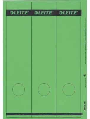 Produktbild von Leitz PC-beschriftbare Rückenschilder, Grün, Rechteck, A4, Ring binder, Papier, 1070, 1072, 1073, 1080, 1092, 1190, 1194