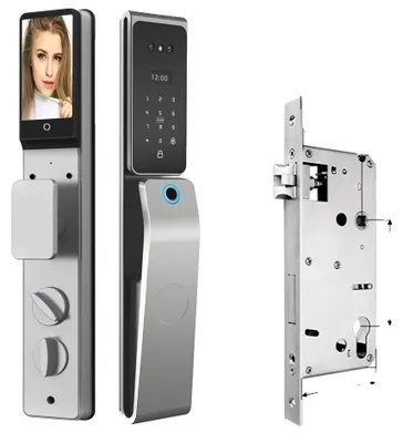 Produktbild von Gesichtserkennungstürschloss, 8 Entsperrmöglichkeiten, Smart Home-kompatibel, 22 240(6085 )Einsteckschloss