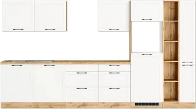 Produktbild von Held Möbel Küchenzeile ohne Geräte Lübeck 360 cm weiß matt zerlegt Variante reversibel 1115.6330
