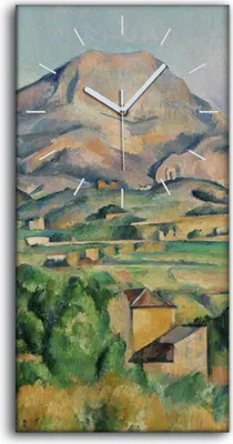 Produktbild von Dekor Leinwand Uhr Wandbilder Geräuschlos Kunstdruck 30x60 Mont Sainte Victoire - weiße Hände