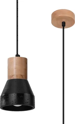 Produktbild von Hängeleuchte QUBIC schwarz 1xE27 15W betoNicht zutreffendrewnein 120x10x10cm Sollux Lighting