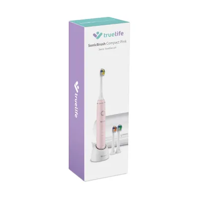 Zdjęcie produktu dla TrueLife SonicBrush Compact Pink, Dziecko, Soniczna szczoteczka do zębów, Masaż, Delikatny, Wybielający, 70000 ruchów na minutę, Różowy, Biały, 30 sec