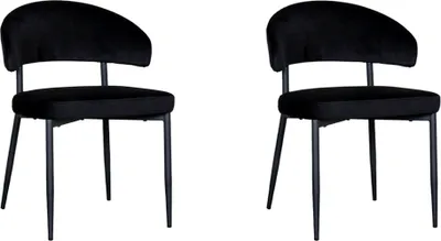 Produktbild von LABEL51 Esszimmerstuhl Bliss - Schwarz - Samt - 2er-Set