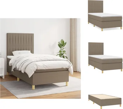 Produktbild von vidaXL Boxspringbett mit Matratze Taupe 90x200 cm Stoff -  Betten & Bettgestelle