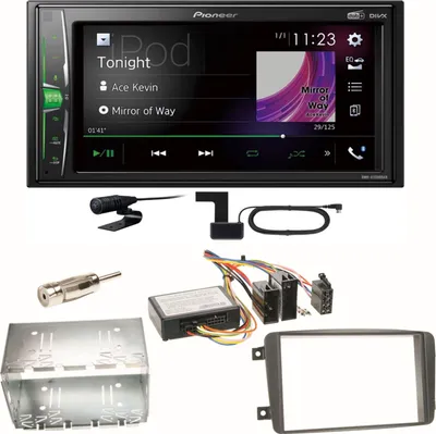 Produktbild von Pioneer DMH-A3300DAB USB DAB+ Einbauset für Mercedes C-Klasse W203 CLK W208 W209