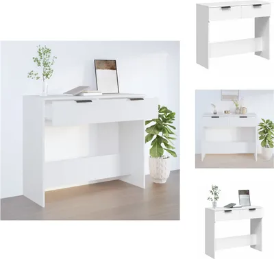 Zdjęcie produktu dla vidaXL Stolik konsola biały 90x36x75 cm materiał drewnopochodny - Stoliki boczne