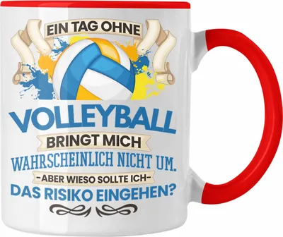 Produktbild von Trendation - Volleyball Tasse Geschenk für Volleyball-Trainer Spieler Coach Lustiger Spruch Geschenkidee (Rot)