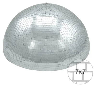 Produktbild von Spiegelkugel halb 50cm silber mit Motor - für Deckenmontage - Discokugel Echtglas - PREMIUM