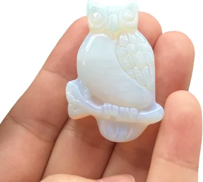 Produktbild von Opalit Eulenfigur, 4,5 cm, Kristall, für DIY Schmuck