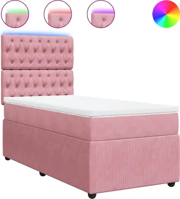 Produktbild von vidaXL Boxspringbett mit Matratze Rosa 90x190 cm Samt